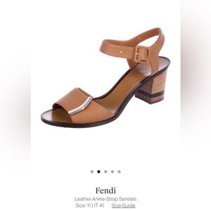 Fendi Leather Ankle-Strap Sandals